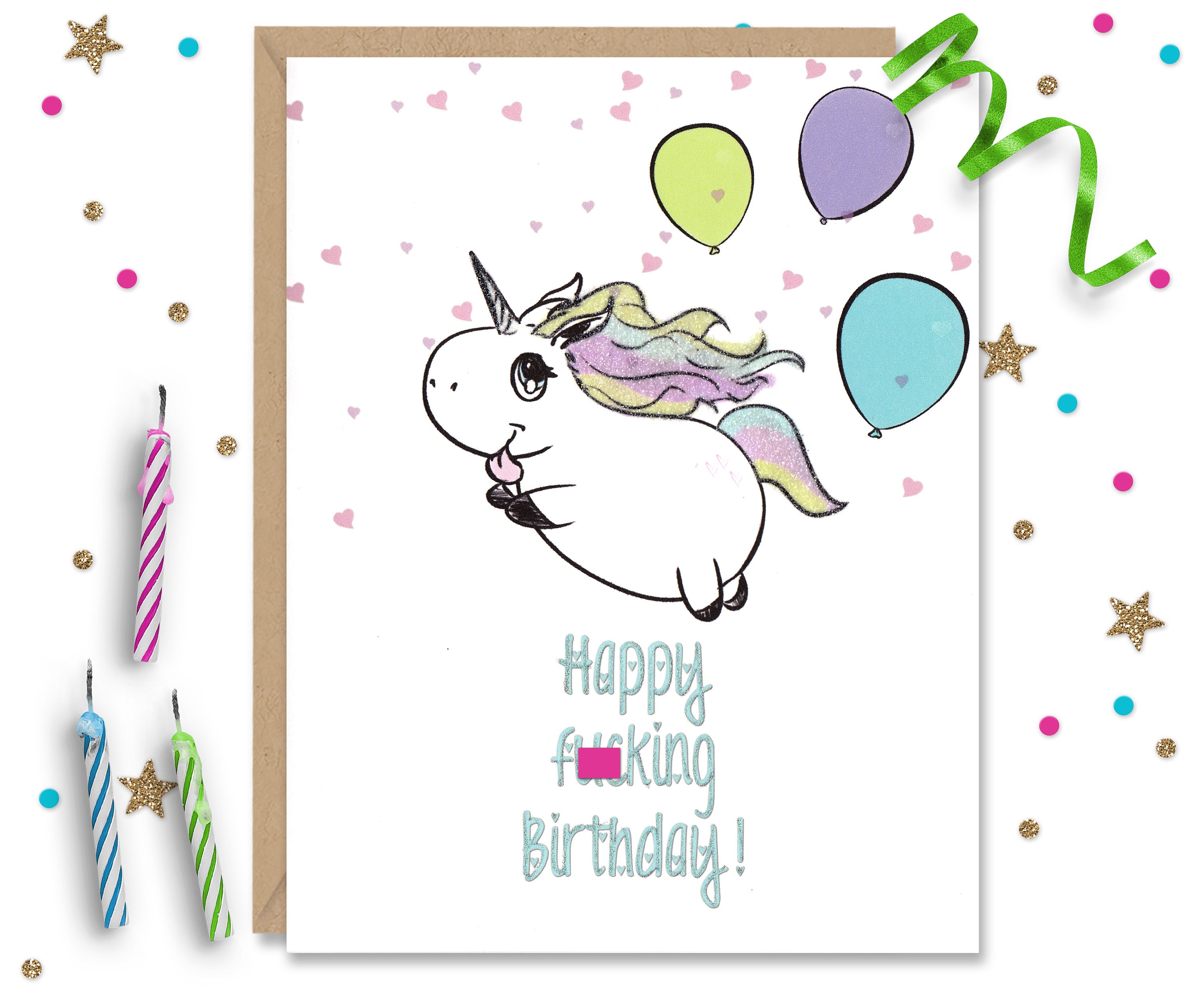 Lovely 15 Happy Birthday Unicorn Card