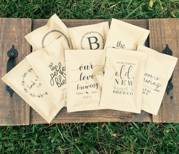 Personalized Wedding Favors Complete Coffee Bean Bags The