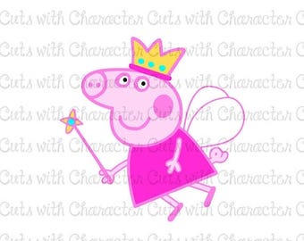 ON SALE Peppa Pig Fairy Layered SVG, Dxf and Png Files for Cutting Machines Silhouette, Cricut or Scan 'N' Cut