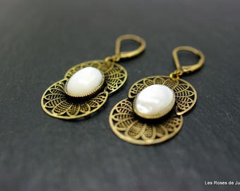 Bronze art deco earrings