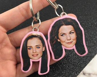 Gilmore girls keychain - rory gilmore -lorelai gilmore - alexis bledel -lauren garham - Mother's Day gift - bff gift - bff keychains