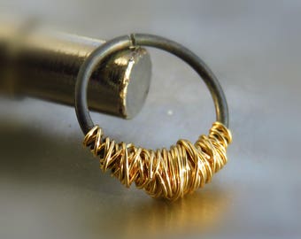 Black Septum Ring // Gold Septum Ring 16g // Body Piercing. // Silver Septum Ring //