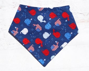 4th of July Dog Bandana - Patriotic Dog Bandana - Summer Dog Bandana - Nautical Dog Bandana - Boy Dog Bandana - Gifts for Dogs - Snapdana
