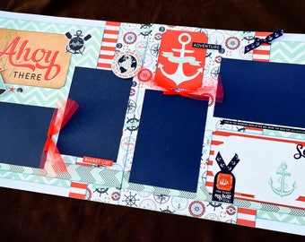 12x12 Premade Scrapbook Page, Summer Scrapbook Page, Cruise Scrapbook Page, Scrapbook Premade Page, 12x12 Scrapbook Layout, lake scrapbook