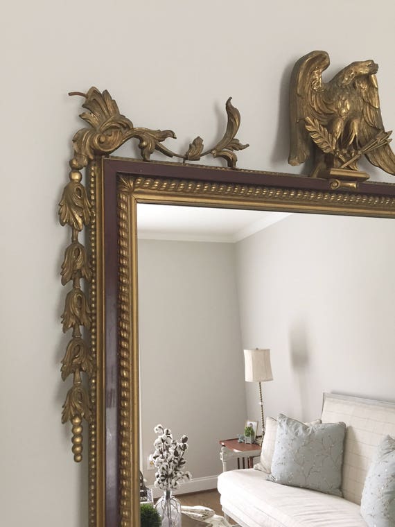 Antique Vintage Ornate Eagle Hanging Mirror