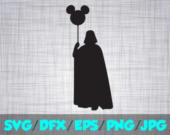 Star Wars SVG Darth Iron On Decal Cutting File / Clipart in Svg, Eps, Dxf, Png, Jpeg for Cricut and Silhouette Disney Mickey Balloon