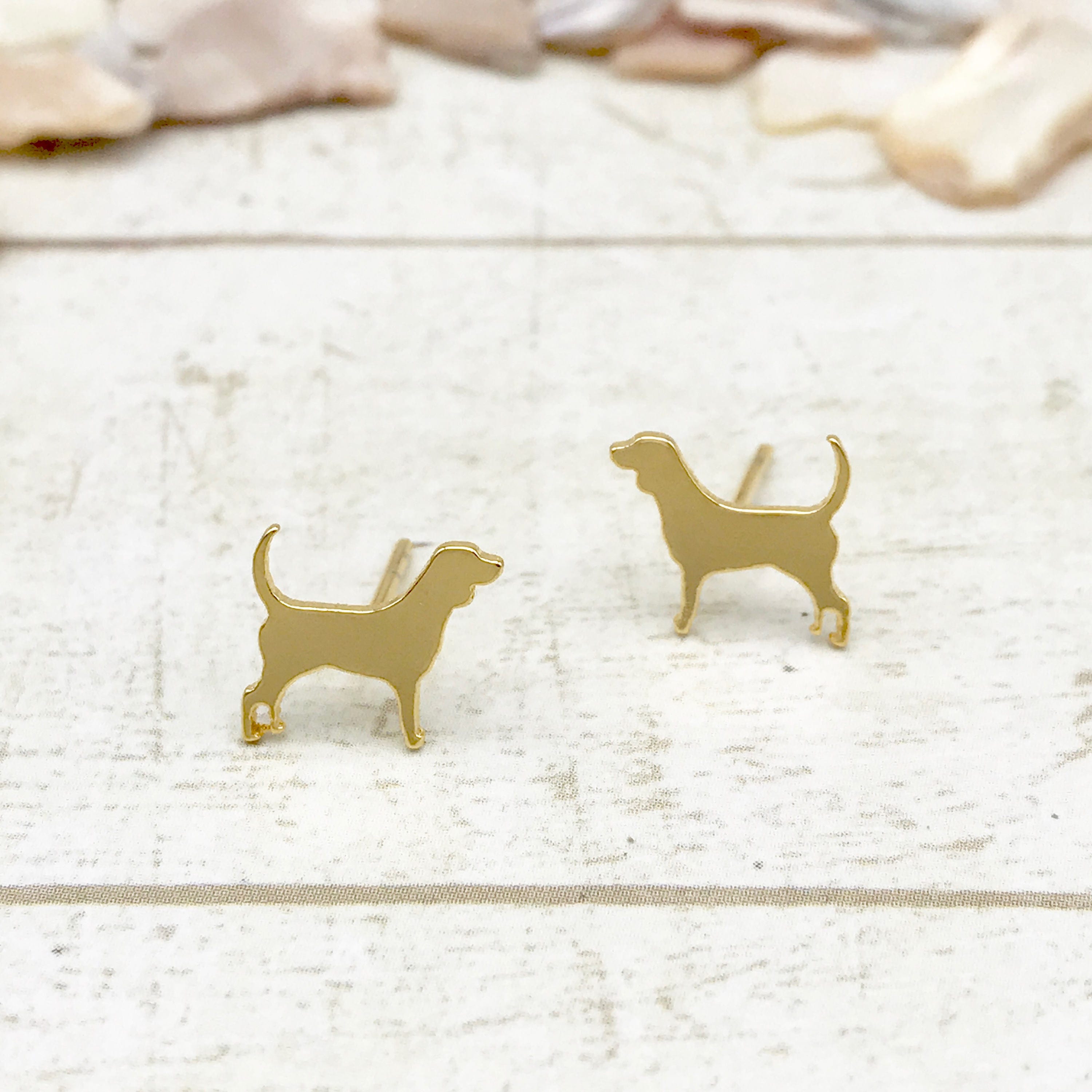 Beagle Earrings Beaglelovers Gold Earrings Dog Lovers