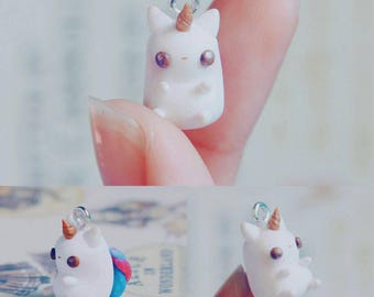 Kawaii Derp Confetti Unicorns - Polymer clay kawaii jewelry