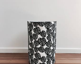 NEW - Monstera print fabric storage basket, nursery storage, fabric basket, storage basket, storage bin, bathroom storage, leaf print.