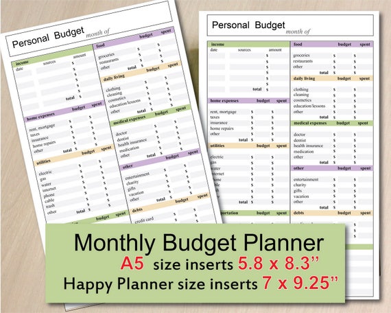 create 365 happy planner budget planner pages mini