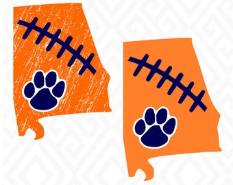 Distressed Auburn Tigers; SVG, DXF, EPS, Ai, Jpeg, Png, and Pdf Cutting Files for Electronic Cutting Machines