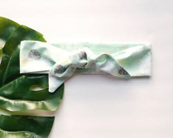 Mint Monstera - Headband Headscarf Neckscarf Adult
