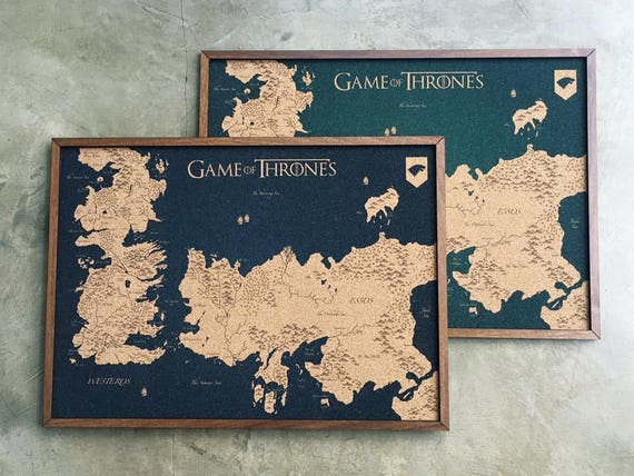 Cork Westeros And Essos Map Game Of Thrones Printed