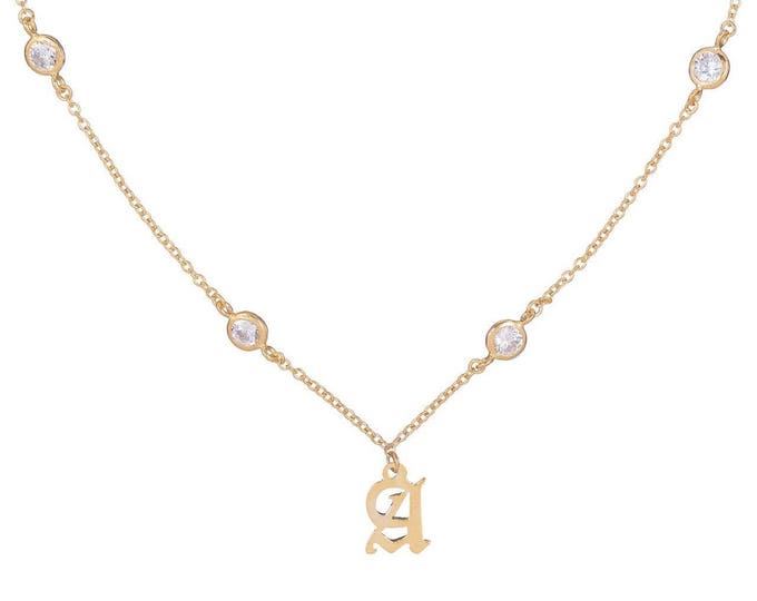 Diamond By The Yard Initial Necklace