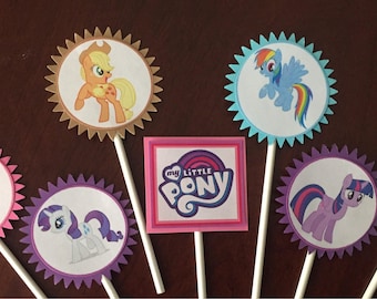 My Little Pony Cupcake Toppers, My Little Pony party, My Little Pony birthday