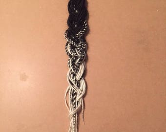 Handmade Black and White Transition Synthetic Dreads: 11 DE