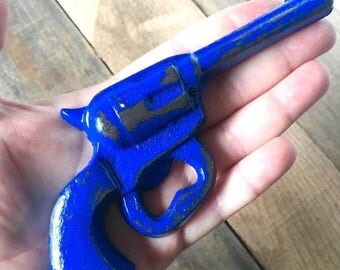 ON SALE Cast Iron Pistol Bottle Opener - Groomsmen Gift - Bottle Opener Party Favor - Boyfriend Gift - Police Officer Gifts - Groomsman Gift