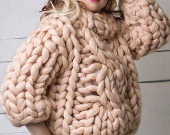 SALE Super Chunky Sweater, Wool Sweater, Knit Sweater, Chunky Sweater, Chunky knits, Knitting, Winter Sweater, Oversize Sweater
