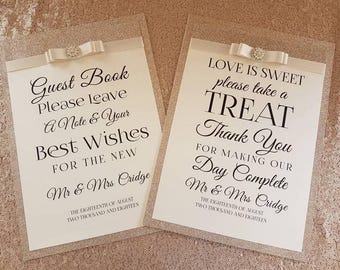Customised Glitter Sign, In Loving Memory Sign, Sweet Cart Sign, Guest Book Sign, Social Media Sign, Welcome to Our Wedding Sign.