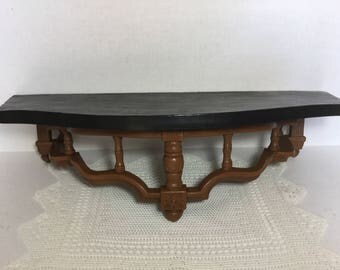 Homco 1966 / 1969 Wall Shelf, Faux Wood and Faux Slate 22" Wall Shelf