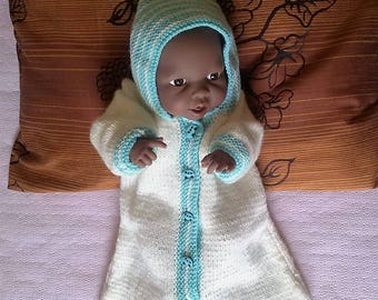 Bunting with hood for Reborn Doll or Preemie up to 50/51cms