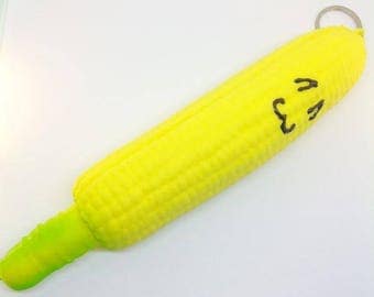 Jumbo Kawaii Corn Squishy // Hand-Decorated Slow Rise Squishies // Kawaii Face Squishy