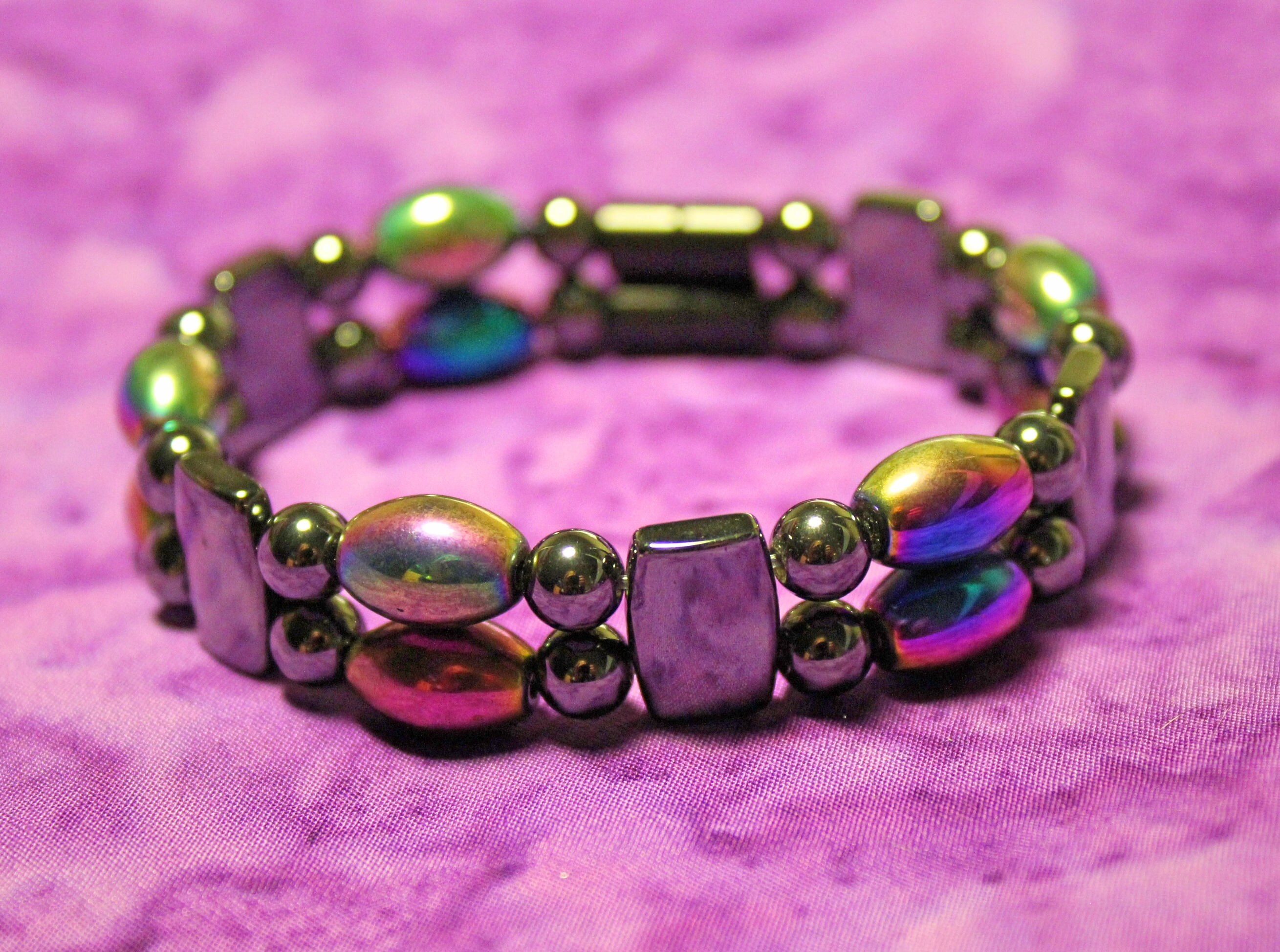 Magnetic Hematite Bracelet Double Rainbow And Black for Fantastic magnetic body jewelry – Best Photo Source