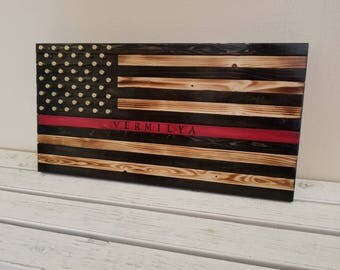 Firefighter thin red line flag