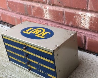 Vintage Industrial Metal Parts Drawer, Metal Cabinet, 4 Storage Drawers, Craft Storage, Vintage Garage, Industrial Decor, Craft Storage