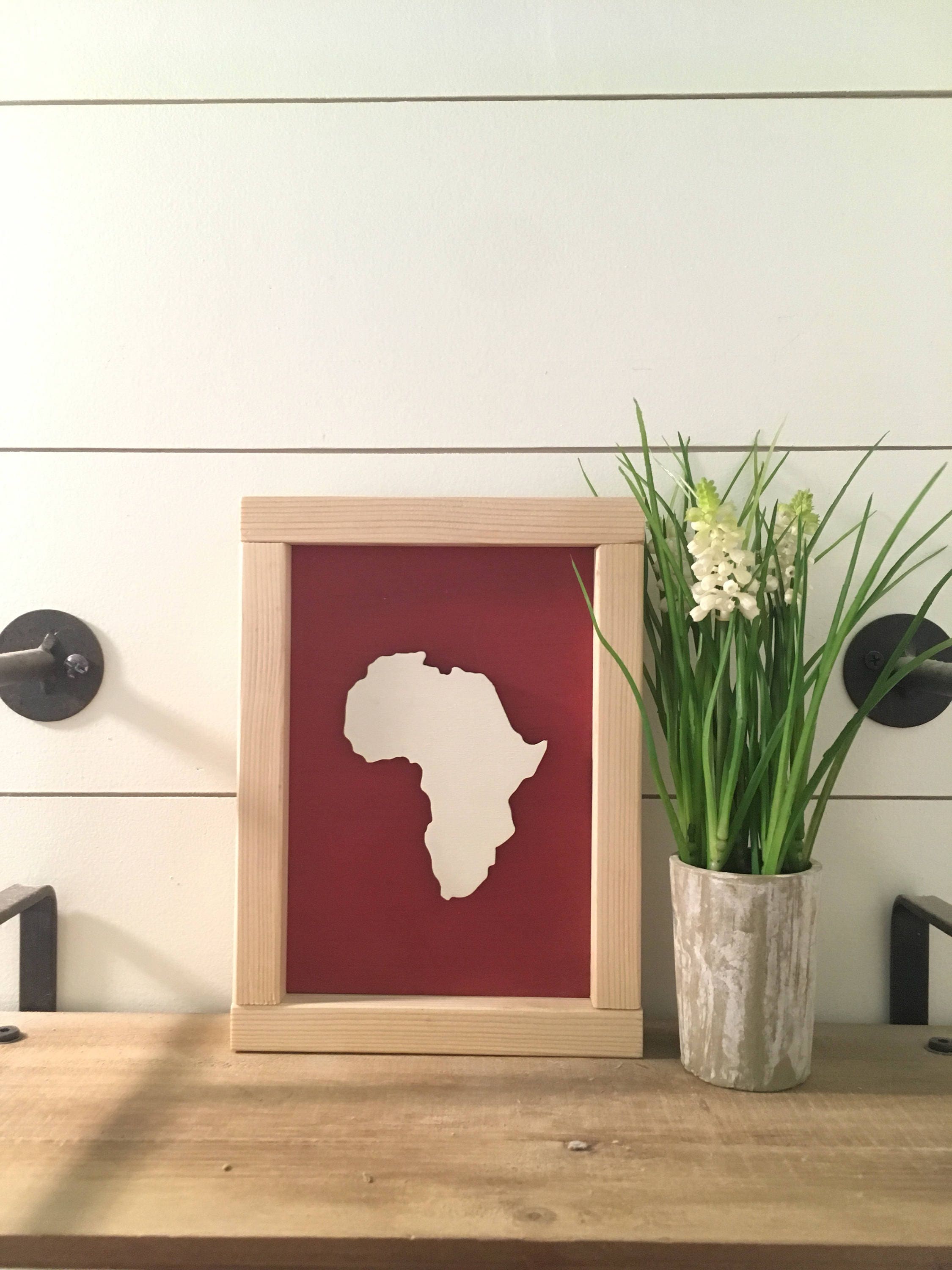 Africa Wood Sign Africa Sign Handmade Handpainted Lasercut