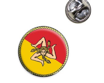 Flag Of Sicily Lapel Hat Tie Pin Tack