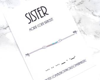 SISTER Morse code bracelet, sister bracelet gift, morse code jewelry, custom morse code, friendship bracelet, dainty minimalist bracelet