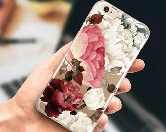 iPhone 7 Plus case Flowers Peonies iPhone 7 Plus Case, iPhone 6, 6s Plus, iPhone 5s, 5, SE Case, Hard plastic or rubber iPhone case.