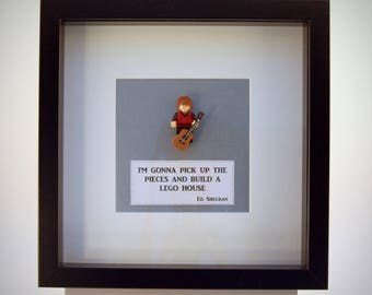 Ed Sheeran custom mini Figure framed picture 25 by 25 cm