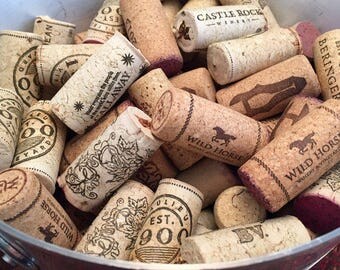 50 Used Corks - 100% Natural Wine Corks - Cork Craft Supply- A Variety Of Corks From Many Vintage Wineries,