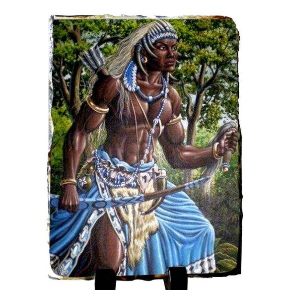 OCHOSI OSHOSI Santeria Deidades Yoruba Lucumi Placa de Pizarra