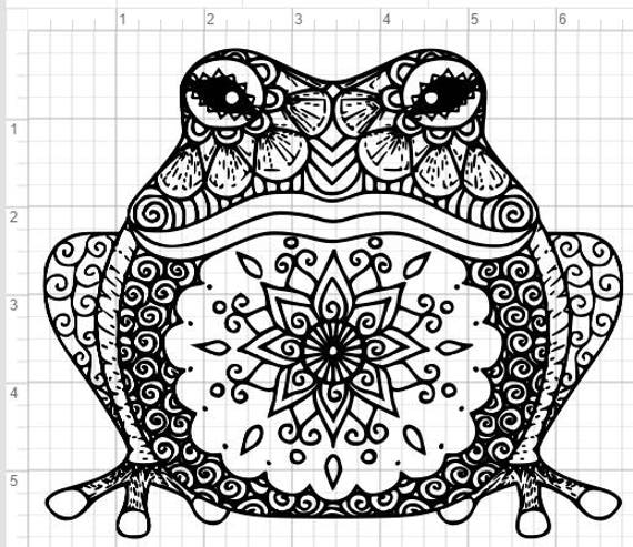 Download Mandala Frog Design SVG PDF Eps Dxf & Studio 3 Cut Files