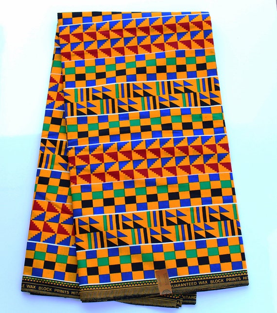 Colorful Kente Fabric Print Wholesale Fabric Geometric African