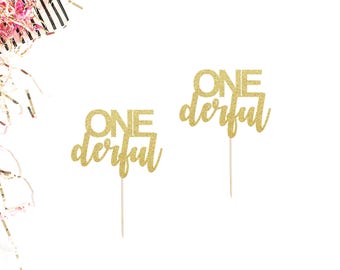 ONEderful Cupcake Toppers (Set of 12) | First Birthday Toppers | Miss One Derful | Mr One Derful | 1st Birthday Party Decor | Cake Smash