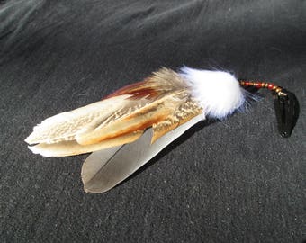 Small Pheasant Feather Hair Clip