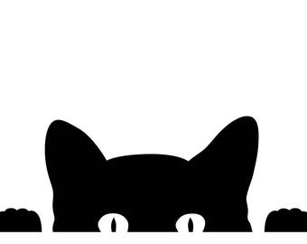 Peeking cat | Etsy