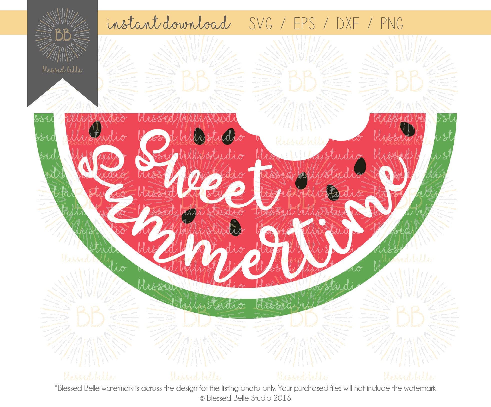 watermelon svg sweet summertime svg summer svg dxf eps