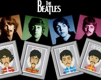 Cross stitch pattern BEATLES Music Teacher gifts Music gift Music art Dad birthday gift Musician gift Cross stitch chart easy Grandpa gift