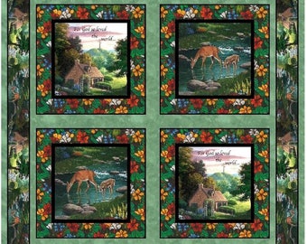 For God so Loved the World,stain glass , Springs Pillow panel 36x44"