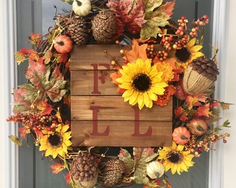 Fall Floral Sign // Autumn Decor // Fall Decor // Autumn Wreath Add-On