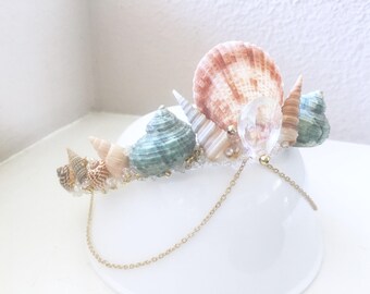 Seashell crown, mermaid crown, shell crown