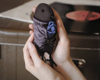 OOAK Art Doll, Flurry- textile bird