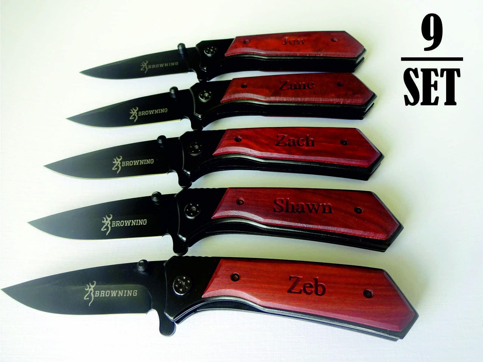 9 SET Personalized Pocket Knives. Gift for Him. Gift for Dad
