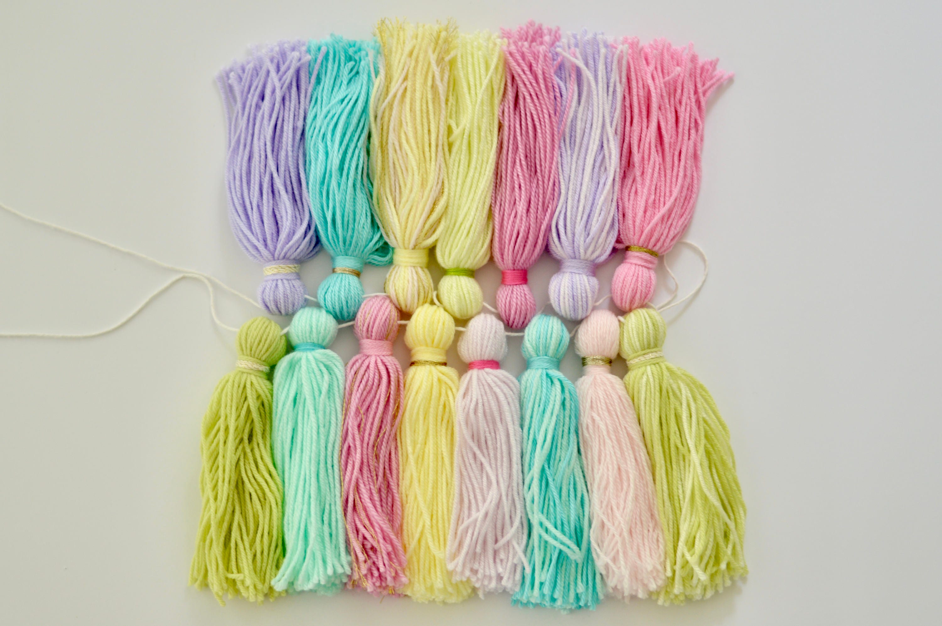 Yarn tassel garland / nursery decor / baby shower decorations