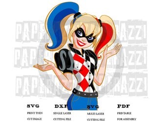 Harley Quinn SVG DXF for Cricut Design Space - Silhouette Studio